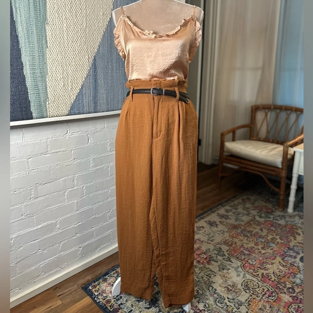 A New Day Brown Paperbag Waist Pants - Picture 2 of 14